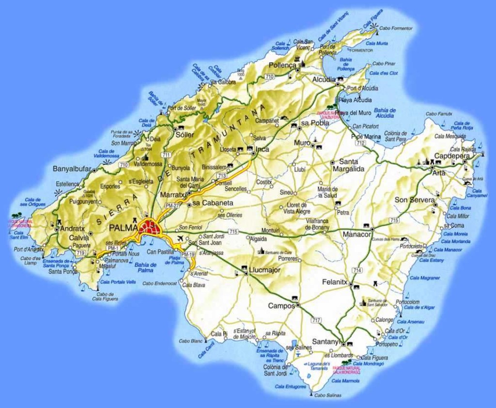 Mallorca Karte, Sehenswürdigkeiten und Ballermann Bilder